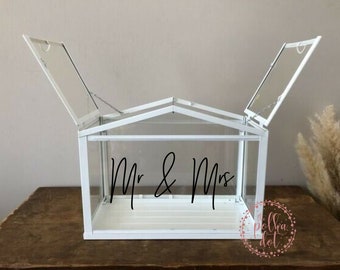 Mr & Mrs Cards box decal, Ikea socker greenhouse wedding decal, personalized wedding decor, custom wedding decal stickers, DIY wedding idea