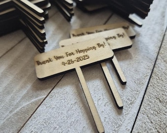 Custom Wooden Plant Tag, Succulent Wedding Favor, Engraved Planter Stake
