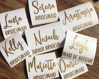 Custom Wedding Party Decals, Bridesmaid Proposal, Wine Glass Sticker
