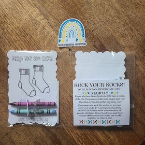 Carte à colorier chaussettes Rock you, Journée mondiale de la trisomie 21, cadeau pour la classe, kit de sensibilisation