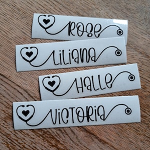 stethoscope name decal, Nurse decal, ekg name sticker, nursing student, registered nurse, nurselife, healthcare gift, nurses week, custom