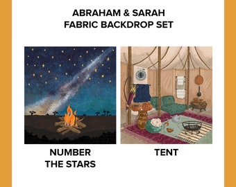 Abraham & Sarah Bible Story Fabric Backdrop Set for Tabletop Theater