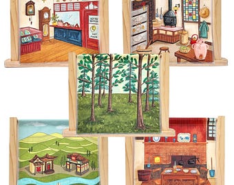 Fondali per storie per struttura teatrale in legno (non inclusa) - Scegli dalla selezione