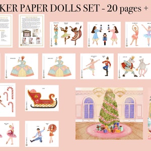 Nutcracker Ballet Set of Paper Dolls Printables- Set of 21 pages