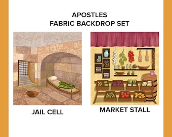 Apostles Bible Story Fabric Backdrop Set for Tabletop Theater