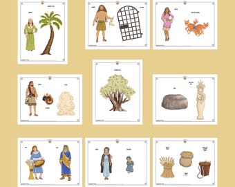 Deborah, Gideon, Samson, & Ruth Bible Story Printables Set