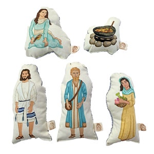 Rabbi Jesus and Lazarus, Mary, and Martha Soft Toy Set