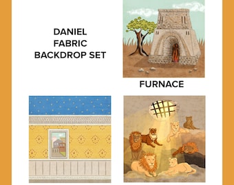 Daniel Bible Story Fabric Backdrop Set for Tabletop Theater