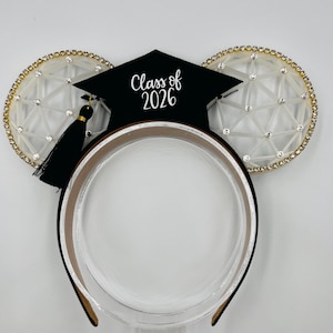 Class of 2026 Glow in the Dark Mouse Ears,Graduation Headband,Personalized Grad Ears, Theme Park Inspired Senior Gift,Graduation Disney Ears