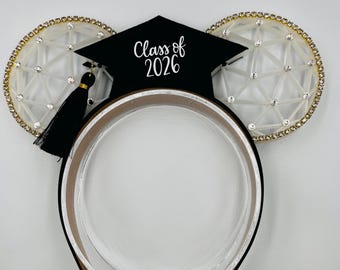 Class of 2026 Glow in the Dark Mouse Ears,Graduation Headband,Personalized Grad Ears, Theme Park Inspired Senior Gift,Graduation Disney Ears