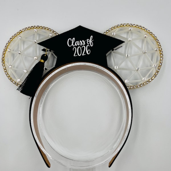 Class of 2026 Glow in the Dark Mouse Ears,Graduation Headband,Personalized Grad Ears, Theme Park Inspired Senior Gift,Graduation Disney Ears