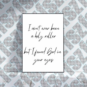 holy roller country music lyric poster DIGITAL DOWNLOAD