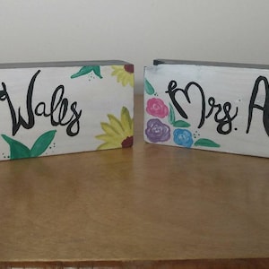 Personalized wooden block, hand painted, customizable