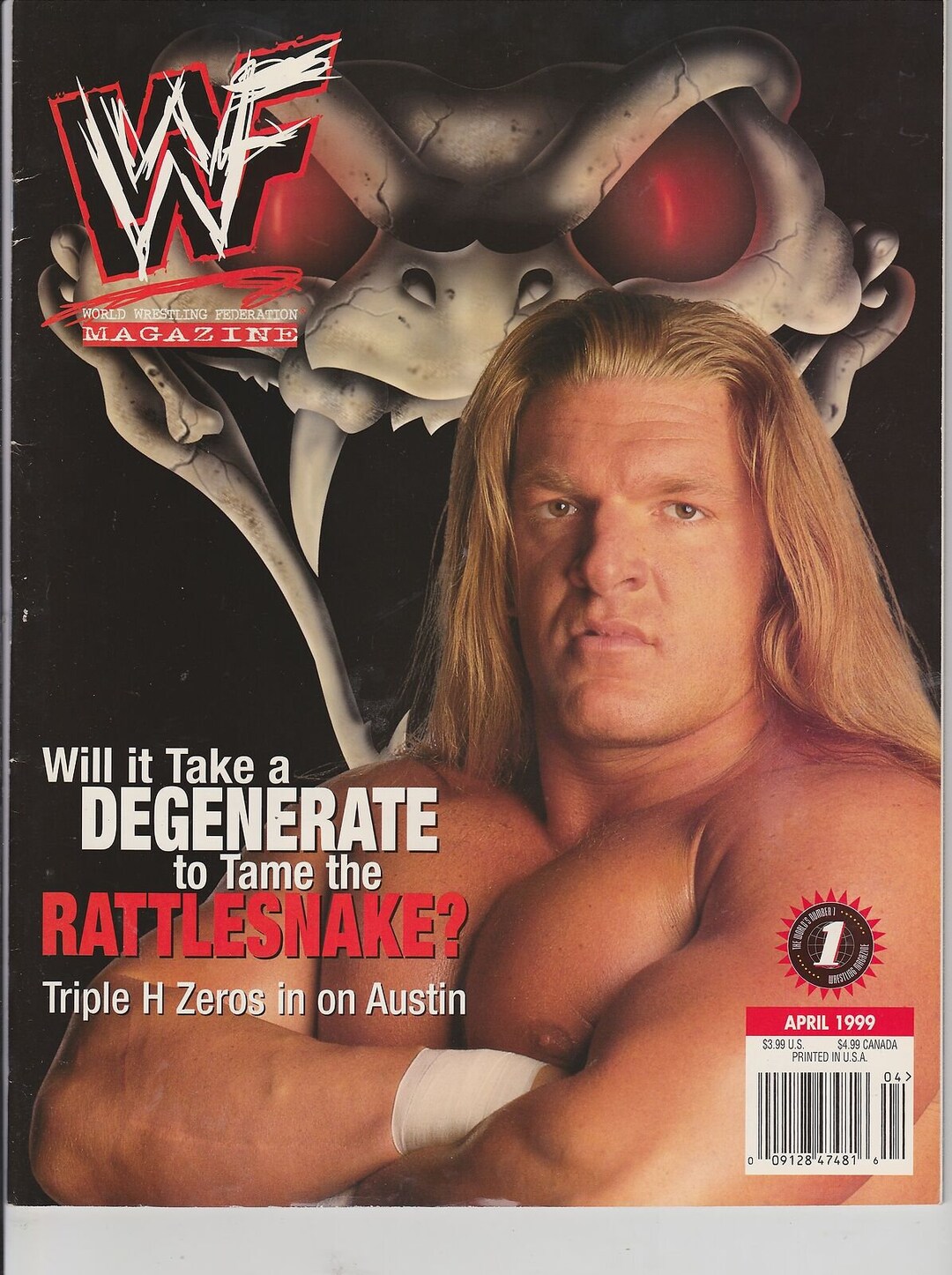 WWF Magazine April 1999 Triple H Hunter Heart Helmsley Wrestling WWE 90s Etsy