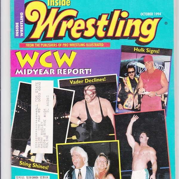 Inside Wrestling Magazine October 1994 WCW Report Hulk Hogan Rick Rude Vader 90s