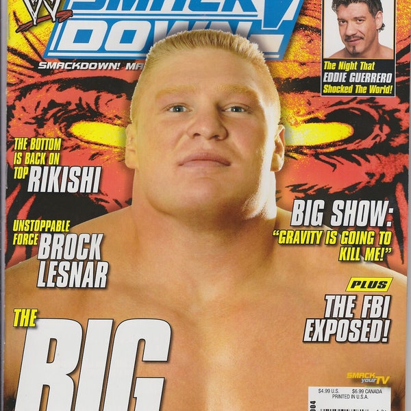 WWE Smackdown Wrestling Magazine April 2004 Brock Lesnar Eddie Guerrero Rikishi