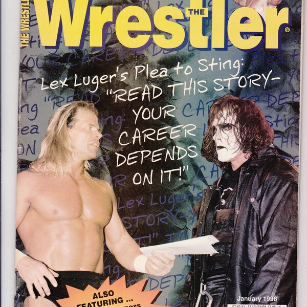 The Wrestler Magazine January 1998 WCW Sting Lex Luger ECW Hardcore Heaven