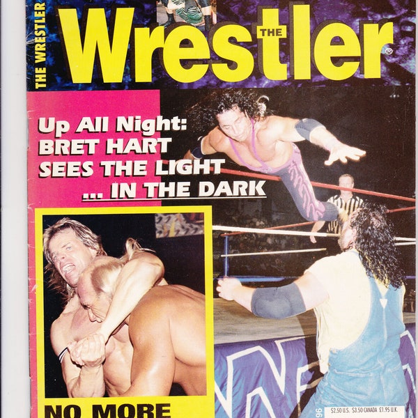 The Wrestler Magazine February 1996 Bret Hart Lex Luger Alex Wright WCW WWF 90s