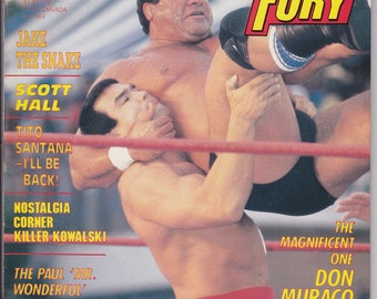 Wrestling Fury Juin 1987 Magazine Don Muraco Bateau à vapeur Ricky Killer Bees WWF Années 80