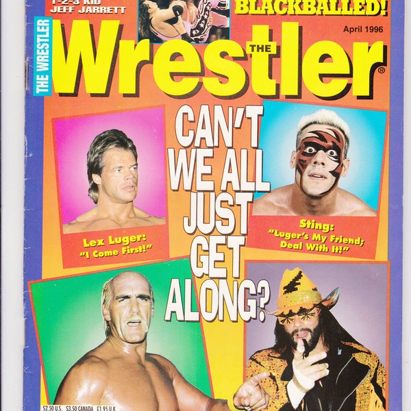 The Wrestler Magazine April 1996 Sting Randy Savage Lex Luger Hulk Hogan WWF WCW