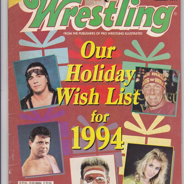 Inside Wrestling Magazine February 1994 Holiday Wish List Bret Hart Sting Hogan