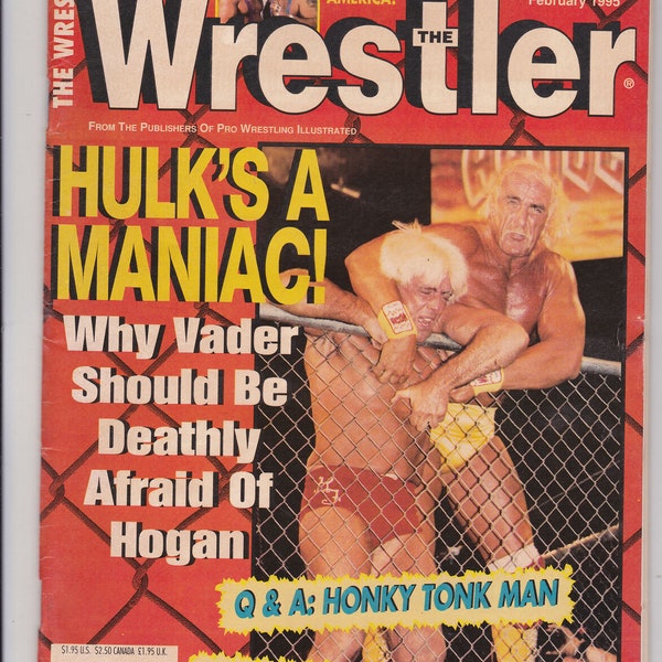 The Wrestler Magazine February 1995 Hulk Hogan Ric Flair Honky Tonk Man WCW