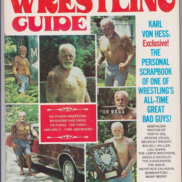 Wrestling Guide Magazine December 1972 Karl Von Hess Johnny Valentine Vintage