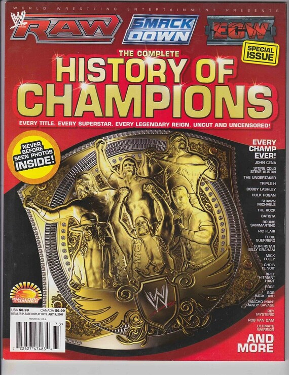 WWE Complete History Of Champions 2007 Wrestling Magazine Raw Etsy