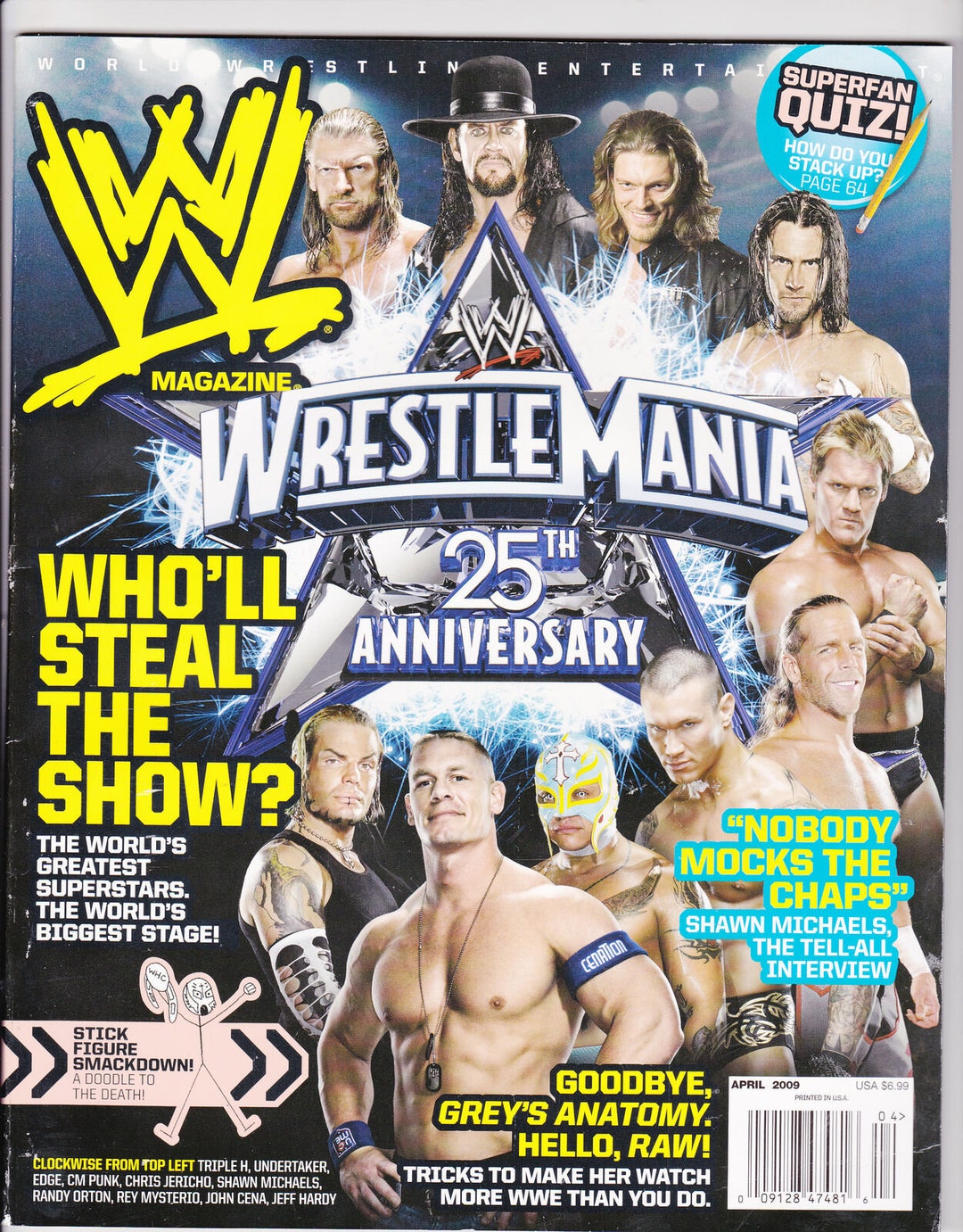 WWE Magazine April 2009 Wrestling Wrestlemania 25th Etsy