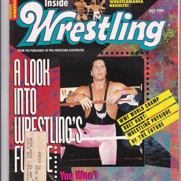 Inside Wrestling Magazine July 1994 Bret The Hitman Hart WWF Wrestlemania10 X