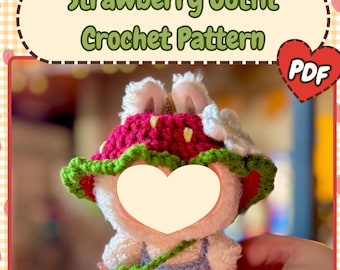 Labub Strawberry Outfit Crochet Pattern | Hat and Overalls Set | Labub Clothes PDF | Digital Download