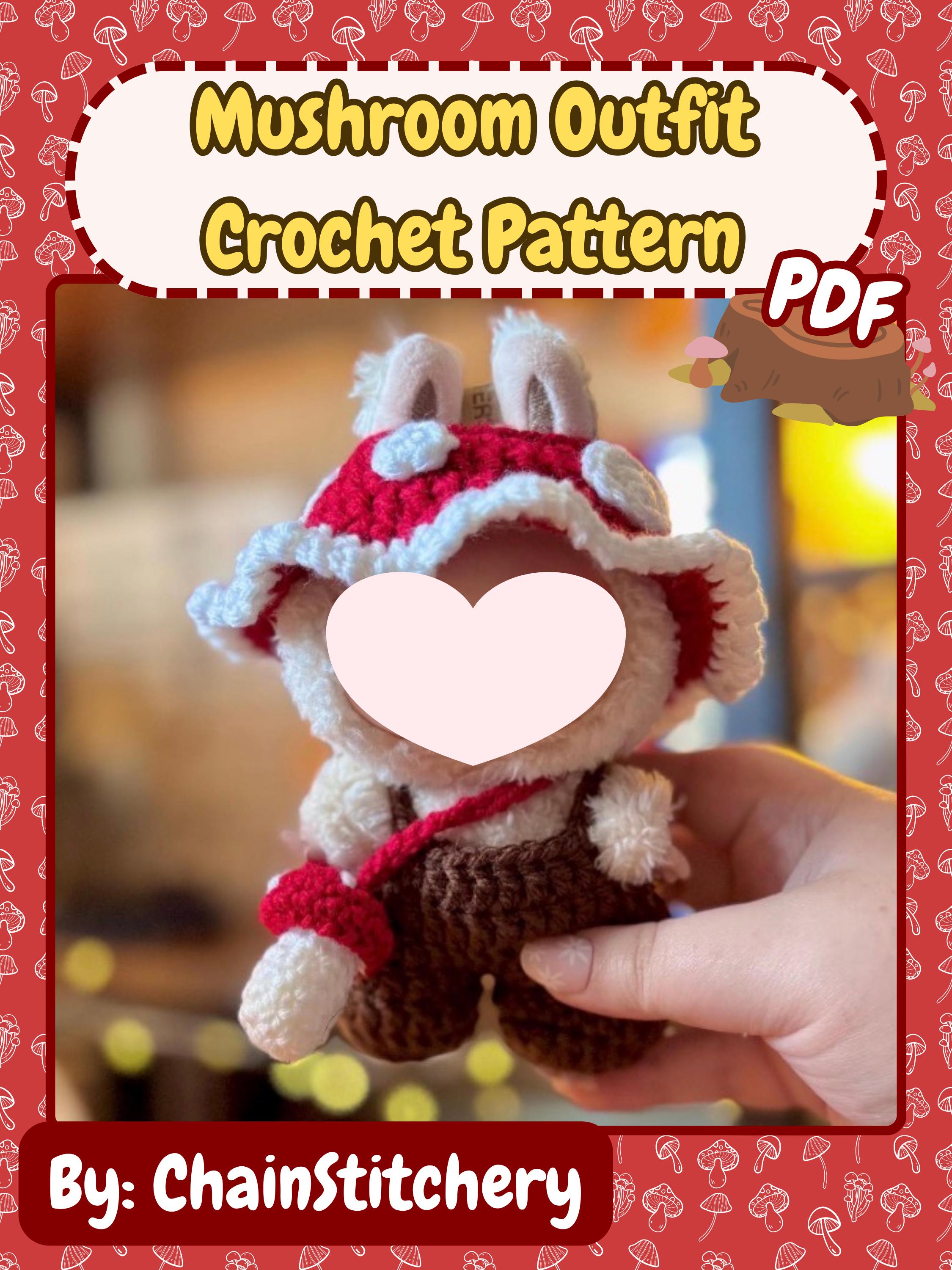 Labub Mushroom Outfit Crochet Pattern | Cottagecore Set | Labub Clothes ...