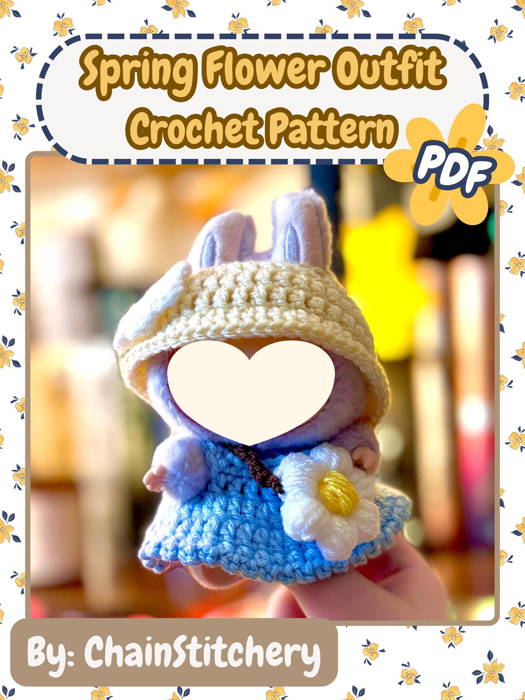 Labub Spring Flower Outfit Crochet Pattern | Labub Clothes PDF ...
