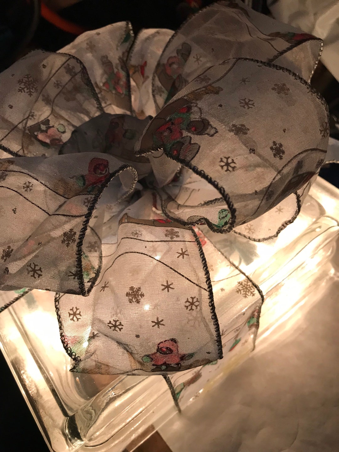 Glass Block Lighted Christmas Present Centerpiece Etsy