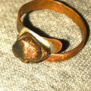 Handmade Raw Ruby Copper Ring -size 10