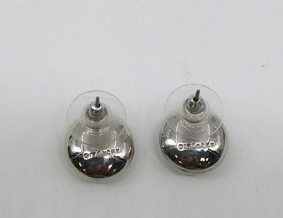 givenchy white rainbow crystal stud button earrin… - image 4