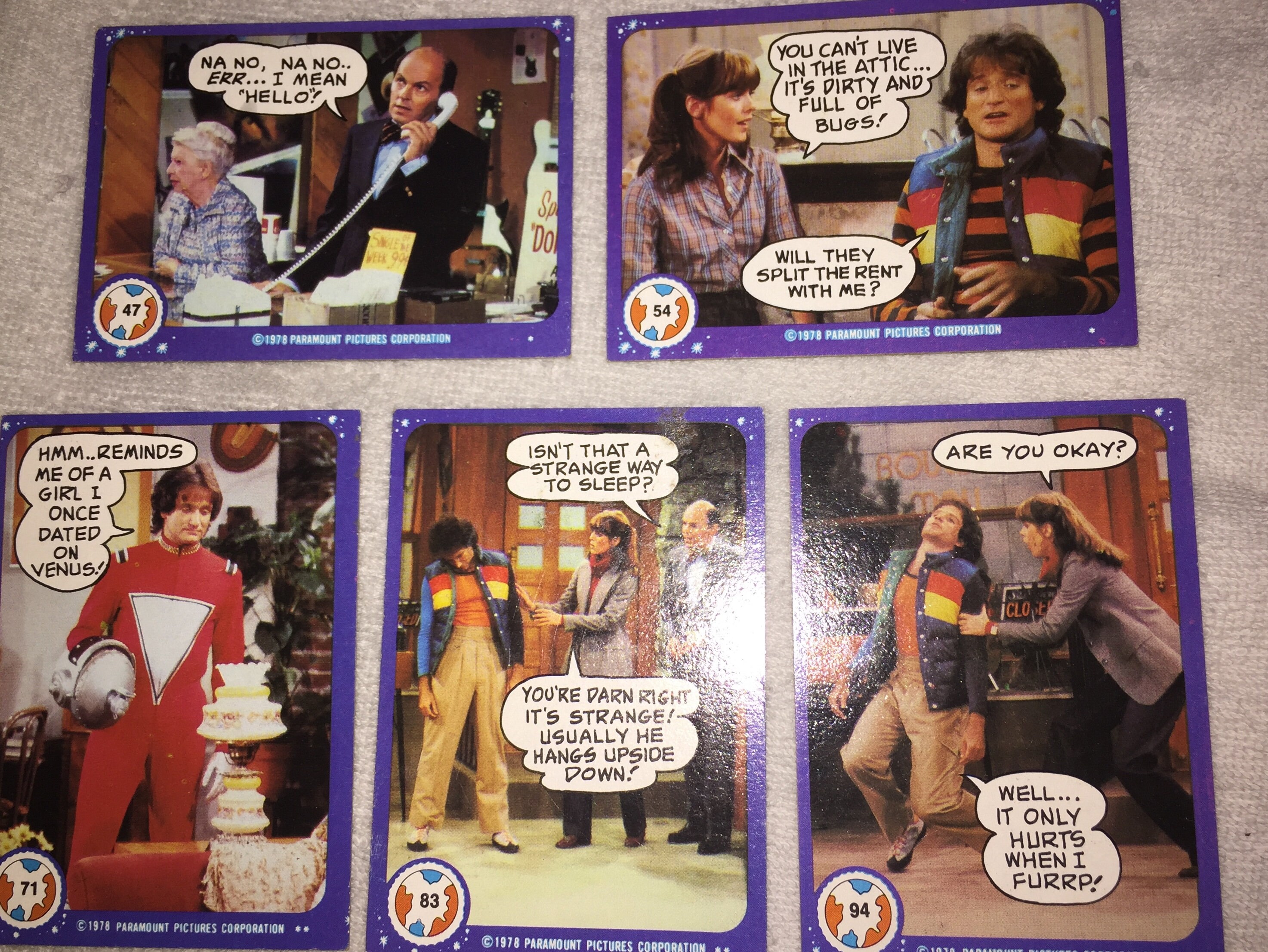 Lot Of 5 1978 Mork And Mindy Trading Cards 4754718394 Etsy