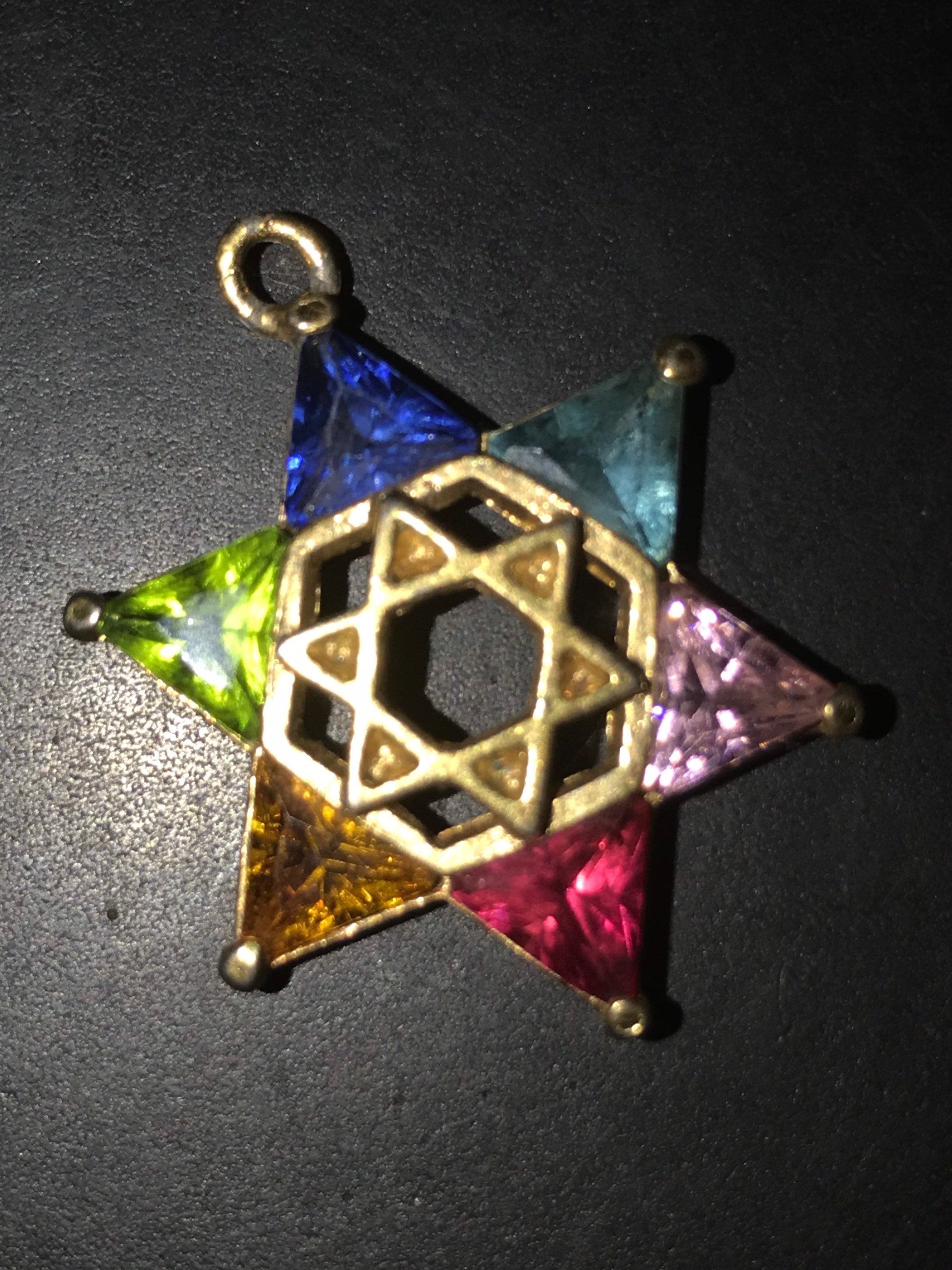 Rainbow star of david necklace discount