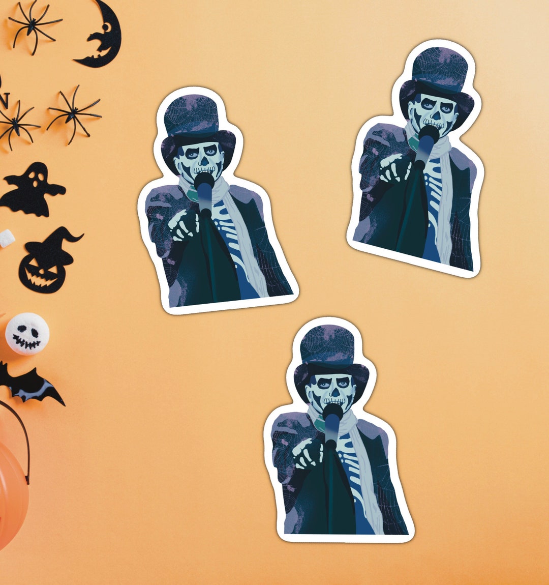 Skeleton Singer Figure Skeleton Singer Sticker - Etsy