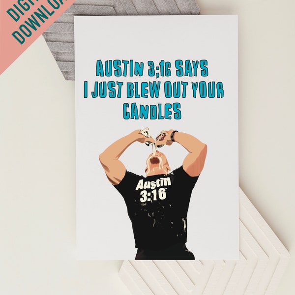 Digital Black Shirt Wrestler #2 Birthday card