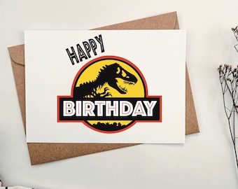 Digital Dino Skeleton birthday card