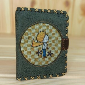 Portefeuille pour femme en simili cuir motif Le Petit Prince | Portefeuille végétalien fait à la main pour femmes | Look vintage | Cadeau unique