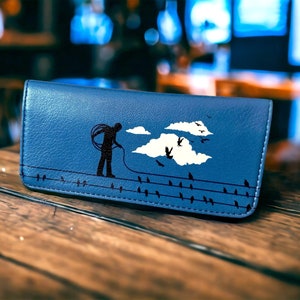 Tabakstas van hoogwaardig kunstleer | Tabakszakje | Poëtische patronen Unieke tabaksbeurs | Magnetische sluiting | Cadeau voor haar en hem