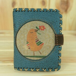 Cartera de mujer realizada en piel sintética con forma de pájaro | Cartera de mujer hecha a mano Cartera vegana | Aspecto vintage | accesorios elegantes