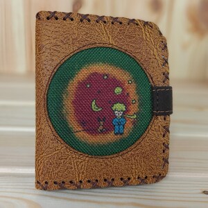 Portefeuille pour femme en simili cuir motif Le Petit Prince | Portefeuille végétalien fait à la main pour femmes | Look vintage | Idée cadeau