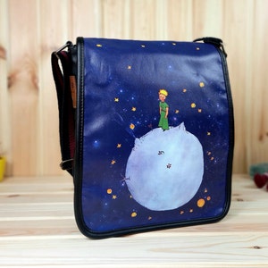 Crossbody Tasche Unisex Umhängetasche | Vegan Schultertasche | weiche Tasche Der Kleine Prinz Muster | einzigartiges Design