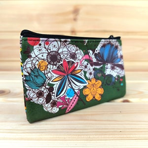 Neceser mujer | Bolsa organizadora vegana | Bolsa de maquillaje vintage con estampado floral único y colorido | Cartera | Bolso pequeño
