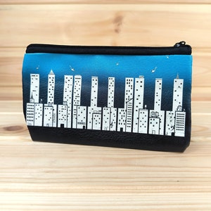 Neceser unisex | Bolsa organizadora vegana | Bolsa de maquillaje retro patrón de teclas de piano | Cartera | Bolso pequeño