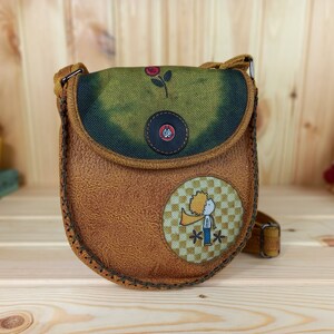 Damen Crossbody Tasche Handgenähte Vegan Umhängetasche Der kleine Prinz Muster Frauen Tasche Schultertasche Unikat Design wilde Ausstrahlung