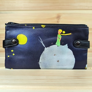 große Damen Geldbörse | Brieftasche aus Kunstleder | stilvolle Brieftasche | mehzweck Portemonnaie | Unikat der kleine Prinz Muster